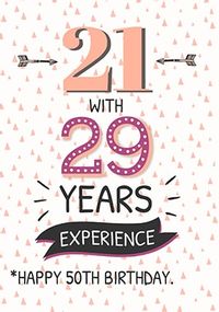 Tap to view 21 With 29 Years Experience, 50th Birthday Card