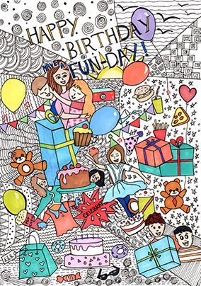 Anoushka's Fun Day Birthday Card - Junior Designer Winner Age 10