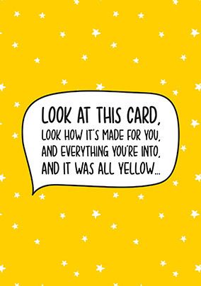 All Yellow Birthday Card