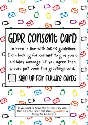 GDPR Consent Birthday Card