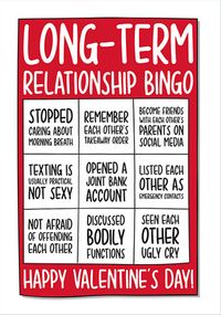 Bingo Valentine Card