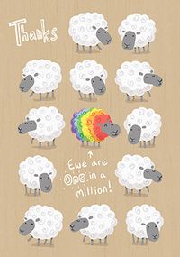 Tap to view Ewe are one in a Million Thank You Card