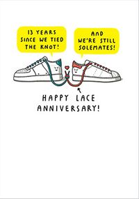 Tap to view 13 Years Lace Anniversary Card