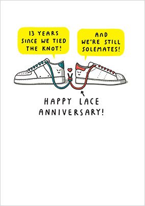 13 Years Lace Anniversary Card