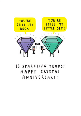 15 Sparkling Years Anniversary Card | Funky Pigeon