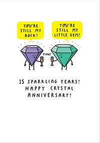 15 Sparkling Years Anniversary Card