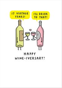 Tap to view 17 Vintage Years Anniversary Card