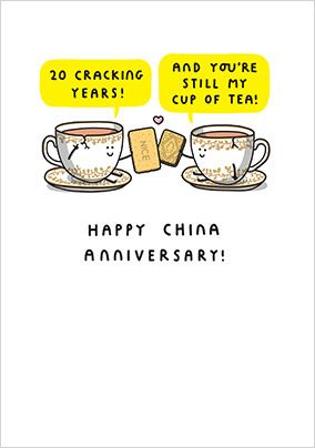 Personalised China 20th 20 Wedding Anniversary Card Wife Husband Couple
