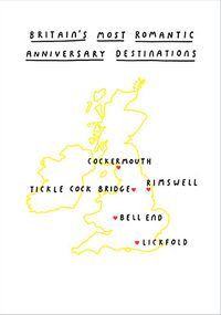 Britain's Romantic Anniversary Destinations Card