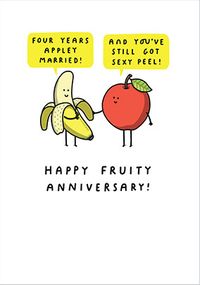 4 Years Appley Married Anniversary Card
