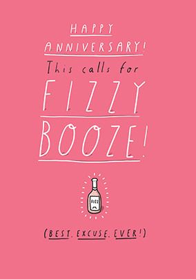 Fizzy Booze Anniversary Card