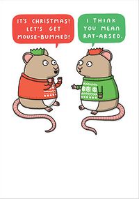Let's Get Mouse-Bummed Christmas Card