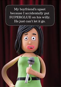 Tap to view Comic Sandra Superglue Birthday Card