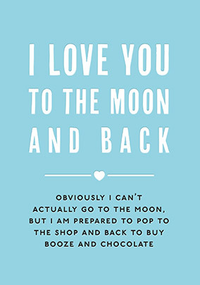 To The Moon & Back Valentine's Day Card - Giant (A3) - By Funky Pigeon