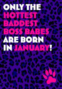 January Boss Babes Birthday Card