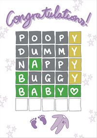 Tap to view Congratulations New Baby Words Card