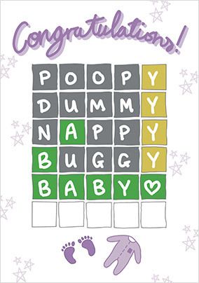Congratulations New Baby Words Card