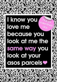 Tap to view ASOS Parcels Valentine Card