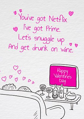 Get Drunk On Wine Valentine Card