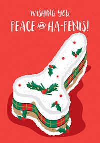 Tap to view Peace and Ha-Penis Funny Christmas Card