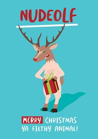 Nudeolf Funny Christmas Card