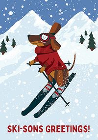 Ski-sons Greetings Christmas Card