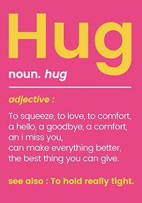 Hug Definition Card