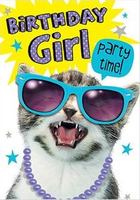 Birthday Girl Cat Card