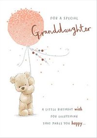 Special Granddaughter Teddy Bear Birthday Card