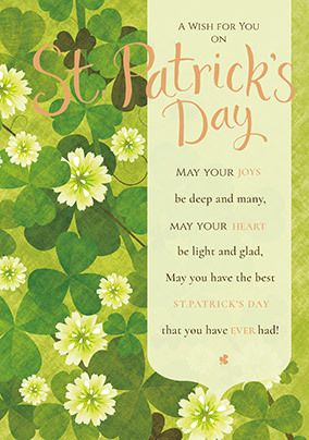 A Wish for You on St Patrick's Day Card
