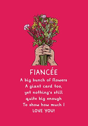 Fiancée Florals On Valentine's Day Card