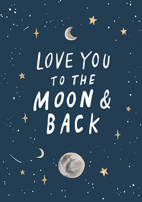 Love You To The Moon Valentine Card - Giant (A3) - By Funky Pigeon