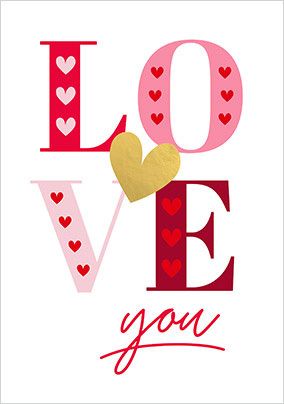 Hearts Love Valentine Card