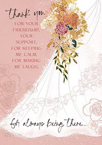 Thank You For Being There Wedding Card