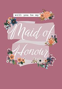 Maid Of Honour Wedding Card