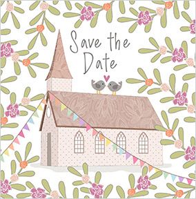 Church Save The Date Wedding Card