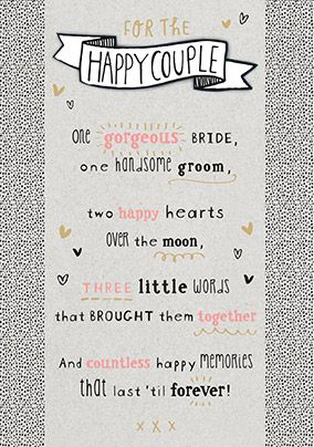 For the Happy Couple Wedding Card