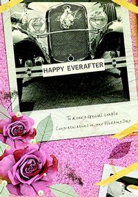 Wedding Day Congratulations Card - Happy Ever After