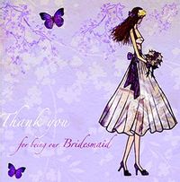 Wedding Card - Thank You For Being Our Bridesmaid