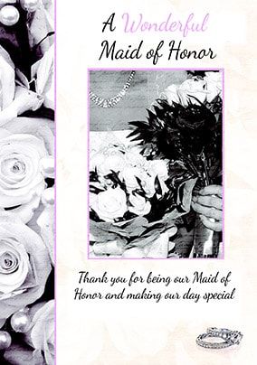 Maid of Honour Wedding Thank You Card