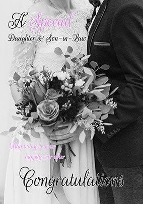 Congratulations Daughter & Son-in-Law Wedding Card