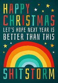Rainbow Sh*tstorm Christmas Card