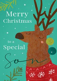 Tap to view Special Son Reindeer Christmas Card