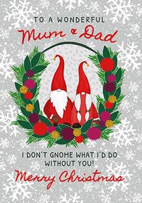 Mum & Dad Gnome Christmas Card