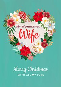 Tap to view Wonderful Wife Floral Christmas Card
