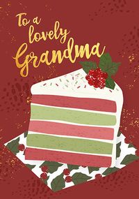 Lovely Grandma Christmas Cake Card