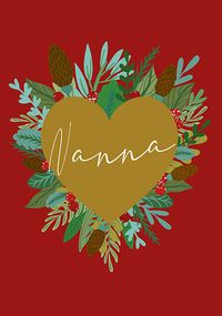 Nanna heart Christmas Card