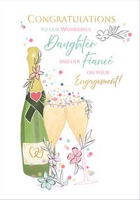 Tap to view Daughter and Fiance Champagne Celebration Engagement Card
