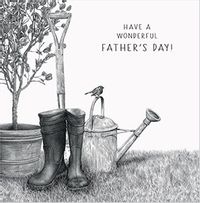 Tap to view Wellies & Watering Can Square Father's Day Card
