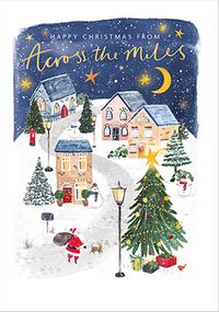 Tap to view Winter Town Happy Christmas From Across The Miles Card